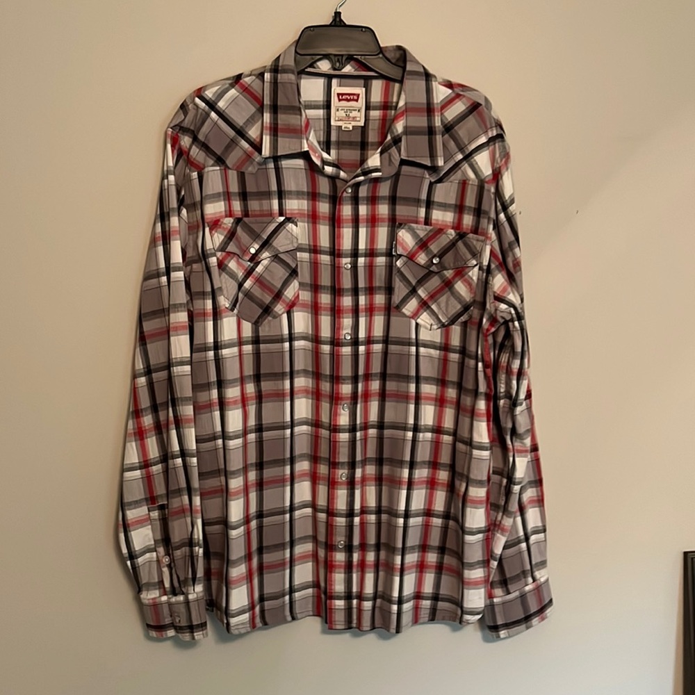 Levi’s Men’s white Pearl Snap Buttons Long Sleeve Size XL